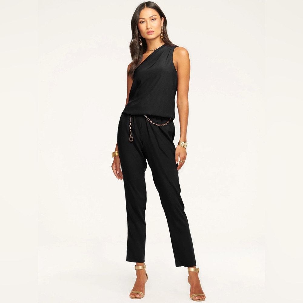 Ramy Brook Lulu Black One Shoulder Jumpsuit